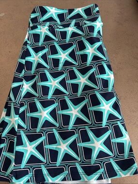 Lulu B resort wear skort- Navy & Aqua size small